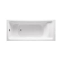 67" Drop In Pearl Material Soaking Tub with Reversible Drain, Drain Assembly and Overflow