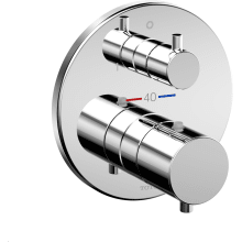 Round Thermostatic Valve Trim Only with Two-Way Integrated Diverter - Less Rough-In