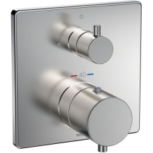 Square Single Function Thermostatic Valve Trim Only with Integrated Volume Control - Less Rough-In