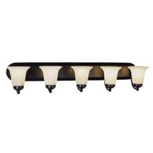 Rusty 5 Light 38" Wide Bathroom Vanity Light with Marbleized Glass Shades