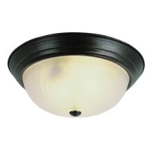 Del Mar 3 Light 15" Wide Flush Mount Bowl Ceiling Fixture with Frosted Glass Shade