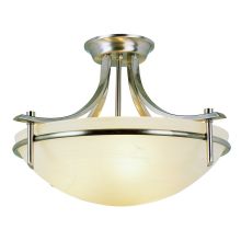 Three Light Down Lighting Semi Flush Ceiling Fixture from the Contemporary Collection