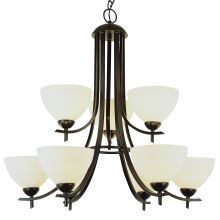 Nine Light Up Lighting Two Tier Chandelier from the Contemporary Collection