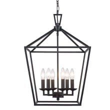 Lacey 6 Light 16" Wide Taper Candle Lantern Chandelier