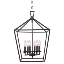 Lacey 6 Light 16" Wide Taper Candle Lantern Chandelier