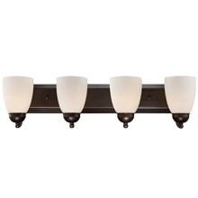 Clayton 4 Light 30" Wide Bathroom Vanity Light with Marbleized Glass Shades