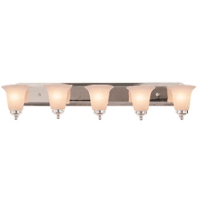 Rusty 5 Light 38" Wide Bathroom Vanity Light with Marbleized Glass Shades