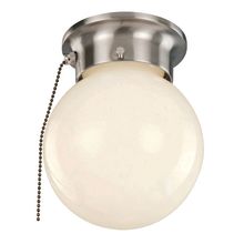 1 Light Flush Mount Globe Pull Chain Ceiling Fixture