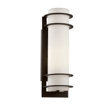 1 Light 16.25" Outdoor Wall Sconce with Frosted White Shade