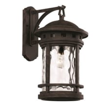 Boardwalk Single Light 20" Tall Outdoor Wall Sconce with Water Glass Shade