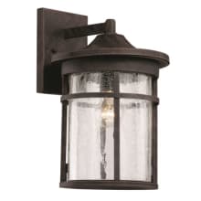 Avalon Single Light 17-3/4" Tall Outdoor Wall Sconce with Crackle Glass Shade