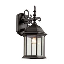1 Light 14" Outdoor Wall Sconce with Beveled Clear Glass