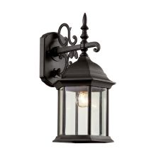 1 Light 19" Outdoor Wall Sconce with Beveled Clear Glass