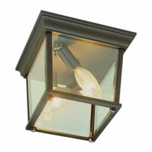 Two Light Down Lighting Outdoor Square Flush Mount Ceiling Fixture from the Outdoor Collection