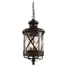 Chandler 3 Light 9" Wide Outdoor Taper Candle Mini Pendant with Seeded Glass Shade