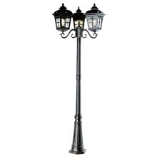 Briarwood 3 Light 86" Tall Outdoor Multi Head Post Light with Water Glass Shades