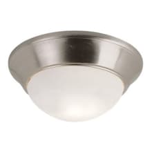Bolton 2 Light 11" Wide Flush Mount Bowl Ceiling Fixture with Frosted Glass Shade