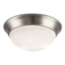 Bolton 3 Light 16" Wide Flush Mount Bowl Ceiling Fixture with Frosted Glass Shade