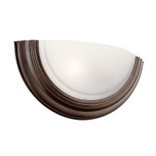 1 Light Half Moon Wall Sconce with Frosted Shade