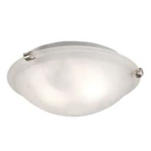 Constellation 2 Light 12" Wide Flush Mount Bowl Ceiling Fixture with Linen Glass Shade