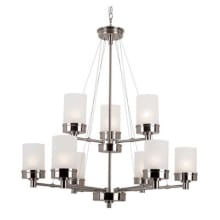 Fusion 9 Light 32" Wide Chandelier with Frosted Glass Shades