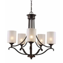Ballard 5 Light 27-1/2" Wide Chandelier with Frosted Glass Shades