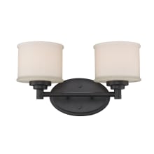 Cahill 2 Light 15" Wide Bathroom Vanity Light with Frosted Glass Shades
