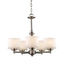 Cahill 5 Light 24" Wide Chandelier with Frosted Glass Shades