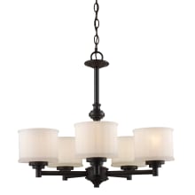 Cahill 5 Light 24" Wide Chandelier with Frosted Glass Shades