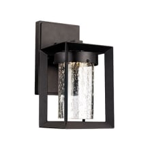 Taylor Single Light 9-1/2" Tall Integrated LED Outdoor Wall Sconce with Cylindrical Seeded Glass Shade