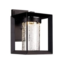 Taylor Single Light 11-3/4" Tall Integrated LED Outdoor Wall Sconce with Cylindrical Seeded Glass Shade