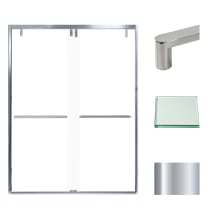 80" High x 60" Wide Bypass Frameless Shower Door with Clear Glass