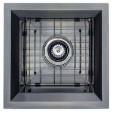 Studio 15" Undermount Single Basin Stainless Steel Kitchen Sink with Basin Rack and Basket Strainer