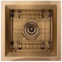 Studio 15" Undermount Single Basin Stainless Steel Kitchen Sink with Basin Rack and Basket Strainer