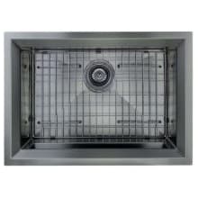 Studio 26" Undermount Single Basin Stainless Steel Kitchen Sink with Basin Rack