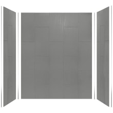 Prodigy 72" High x 60" Wide x 36" Deep Three Panel Alcove Shower Wall Kit with Aluminum Corner Trim