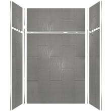 Prodigy 96" High x 60" Wide x 36" Deep Six Panel Alcove Shower Wall Kit with 24" Extension Panels and Aluminum Seam and Corner Trim