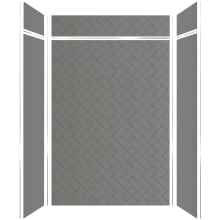 Prodigy 96" High x 60" Wide x 36" Deep Six Panel Alcove Shower Wall Kit with 12" Extension Panel and Aluminum Seam and Corner Trim