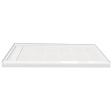 Linear 60" x 30" Rectangular Shower Base with Single Threshold and Left Drain