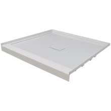 Low Threshold 36" x 36" Square Shower Base with Single Threshold and Center Drain