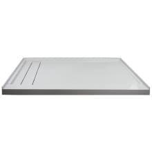Low Threshold 60" x 32" Rectangular Shower Base with Single Threshold and Left Drain