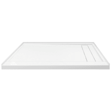 Low Threshold 60" x 32" Rectangular Shower Base with Single Threshold and Right Drain