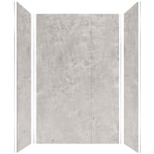 Titan 96" High x 60" Wide x 36" Deep Textured Concrete Shower Wall Kit with Aluminum Corner and Edge Trim