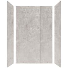 Titan 96" High x 60" Wide x 48" Deep Textured Concrete Shower Wall Kit with Aluminum Corner and Edge Trim
