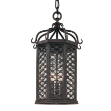 Los Olivos 20" Tall 3 Light Outdoor Pendant with Seedy Glass