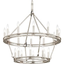 Sutton 32" Wide 20 Light Taper Candle Chandelier