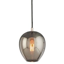 Odyssey 10.75" Tall 1 Light Pendant with Plated Smoked Glass Shade