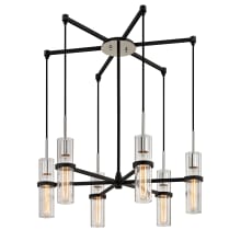 Xavier 6 Light 28" Wide Chandelier with Clear Glass Cylinder Shades