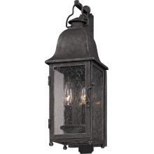 Larchmont 2 Light Outdoor Wall Sconce with Seedy Glass