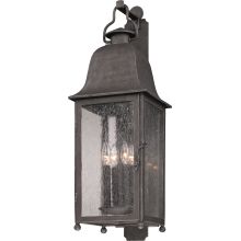 Larchmont 4 Light Outdoor Wall Sconce with Seedy Glass